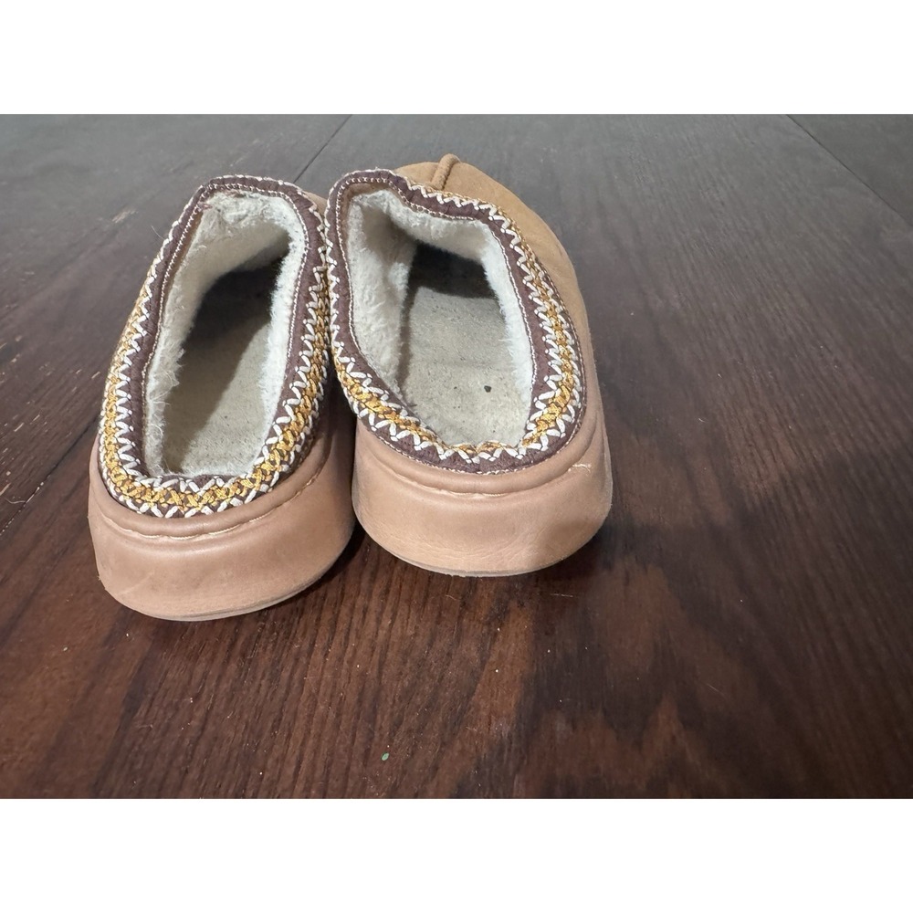 HOME Memory Foam House Slippers Women's 9 Brown Faux Suede Sherpa Lined Clogs - Picture 2 of 6